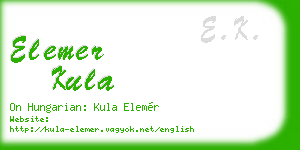 elemer kula business card